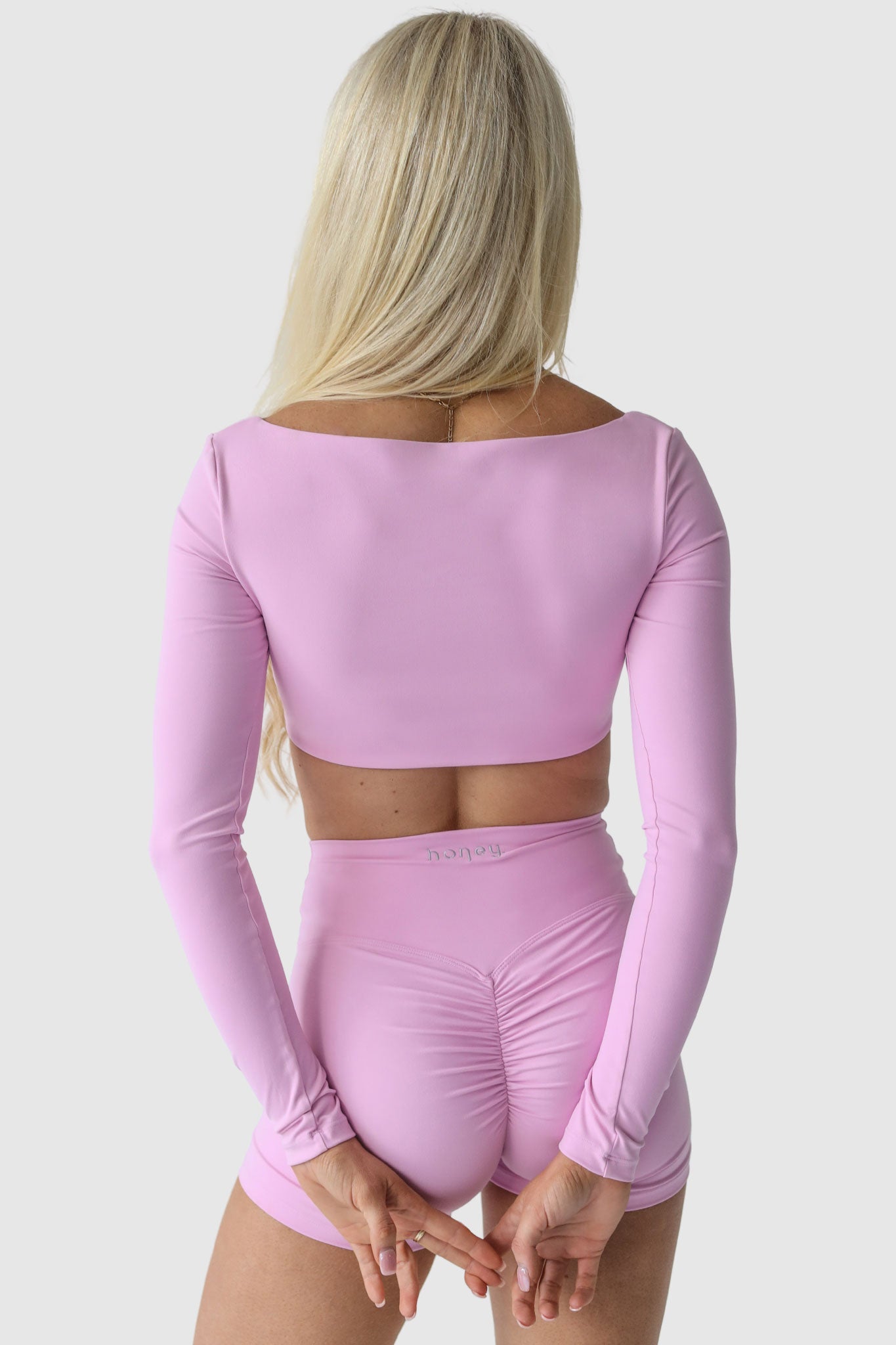 Luxe Long-Sleeve Crop Top | Sweetheart Pink